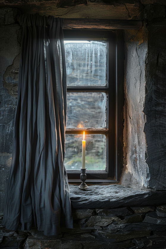 14. window nook — curtains, candlelight, 3