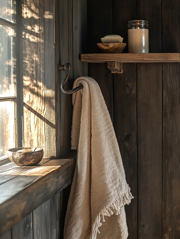 Clawfoot Tub in a Dark Farmhouse Bathroom — Moody, Warm & Lived-In 1a6