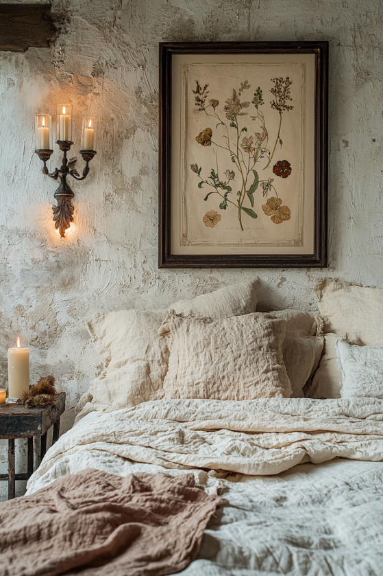 Dark Cottagecore Bedroom — Undyed Linen, Iron Candlesticks & the Art of Coming Home a image 15 13