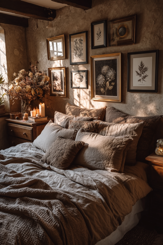 Dark Cottagecore Bedroom — Undyed Linen, Iron Candlesticks & the Art of Coming Home a image 15 9