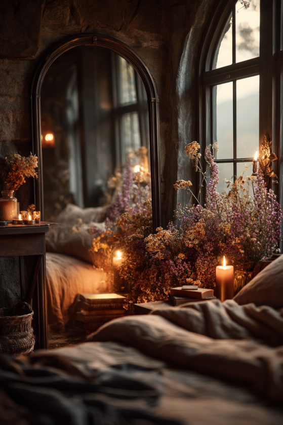 Dark Cottagecore Bedroom — Undyed Linen, Iron Candlesticks & the Art of Coming Home a image 17 7