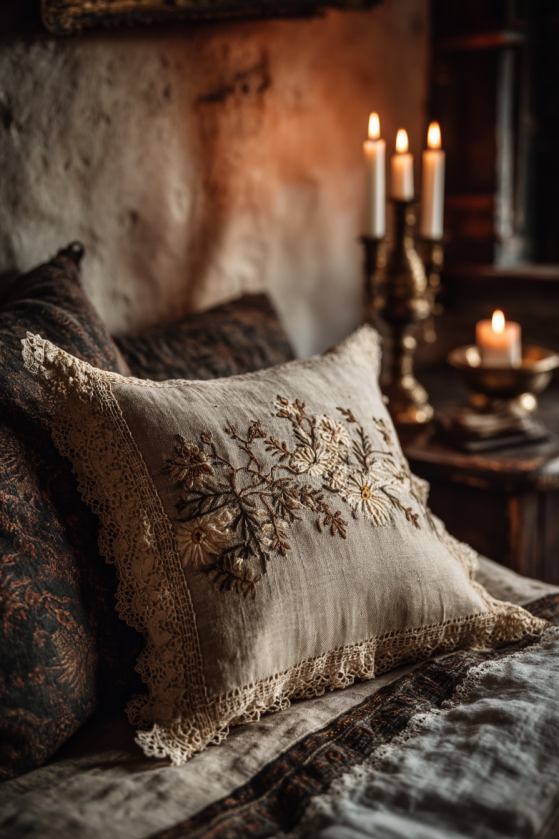 Dark Cottagecore Bedroom — Undyed Linen, Iron Candlesticks & the Art of Coming Home a image 19 6