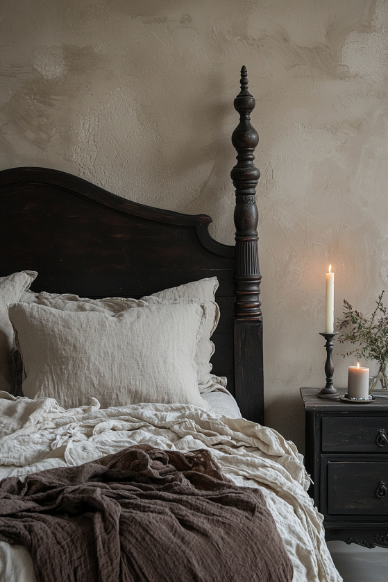 Dark Cottagecore Bedroom — Undyed Linen, Iron Candlesticks & the Art of Coming Home a image 4 4
