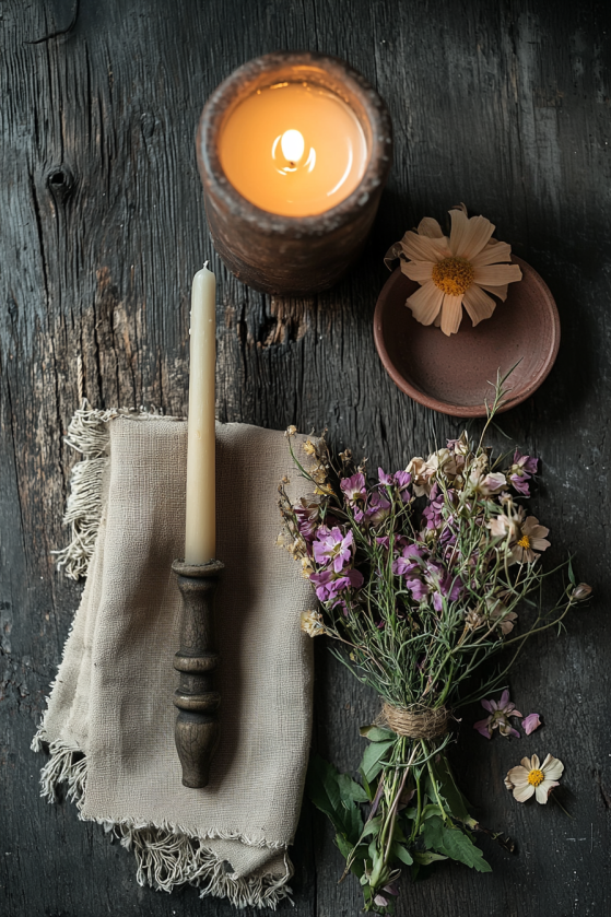 Dark Cottagecore Bedroom — Undyed Linen, Iron Candlesticks & the Art of Coming Home image 10 12