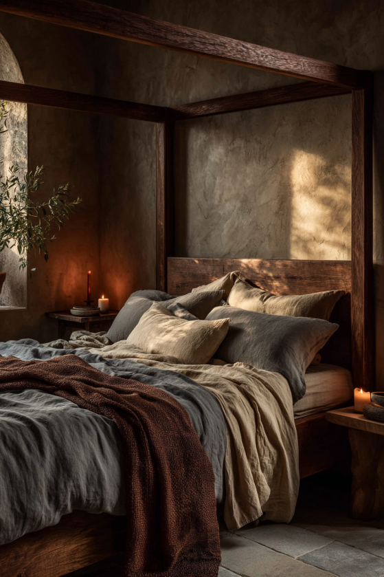 Dark Cottagecore Bedroom — Undyed Linen, Iron Candlesticks & the Art of Coming Home image 4 5
