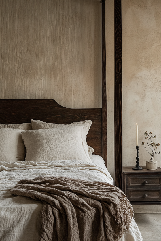 Dark Cottagecore Bedroom — Undyed Linen, Iron Candlesticks & the Art of Coming Home image 4 9