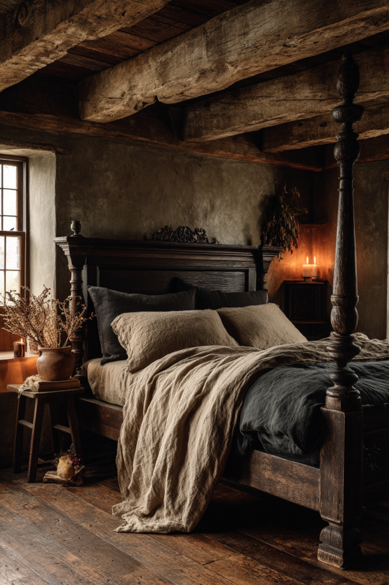 Dark Cottagecore Bedroom — Undyed Linen, Iron Candlesticks & the Art of Coming Home image 8 7
