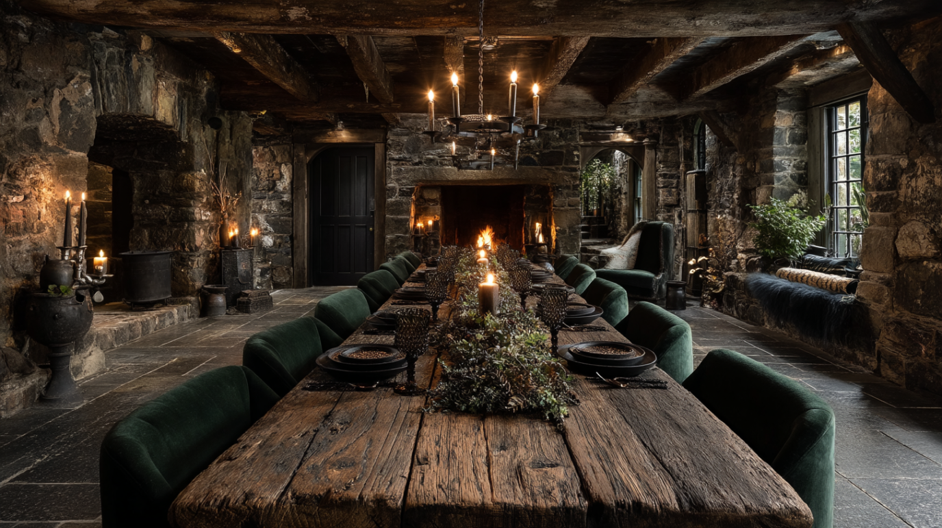 How to Create a Dark Farmhouse Dining Room That Feels Like a Gothic Country Estate How to Create a Dark Farmhouse Dining Room That Feels Like a Gothic Country Estate