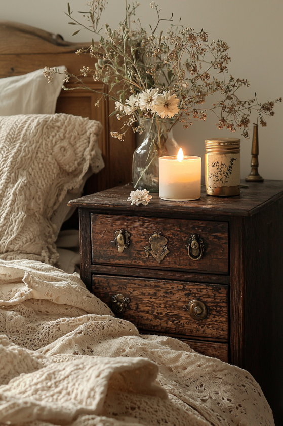 Dark Cottagecore Bedroom — Undyed Linen, Iron Candlesticks & the Art of Coming Home a image 19 10