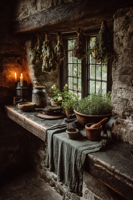 Moody Victorian Farmhouse Study Corner — Leather Books and Iron Lamp Moody Victorian Farmhouse Study Corner — Leather Books and Iron Lamp