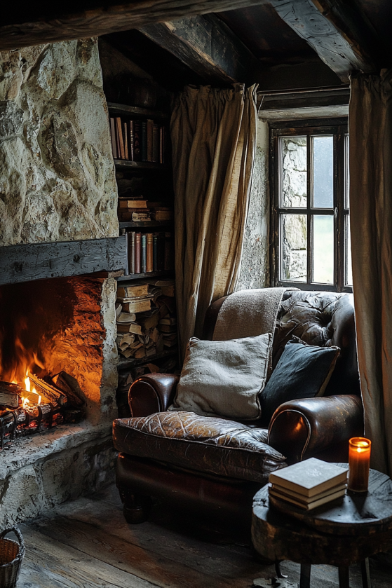 Dark Cottagecore Kitchen Shelf — Apothecary Jars and Beeswax Candle Dark Cottagecore Kitchen Shelf — Apothecary Jars and Beeswax Candle